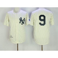 MLB New York Yankees 9 Roger Maris Cream Pinstripe 1961 Throwback Cooperstown Collection Stitched Mitchell & Ness Men Jersey