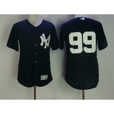 MLB New York Yankees 99 Aaron Judge Navy Blue No Name Stitched Majestic Flex Base Men Jersey
