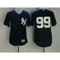 MLB New York Yankees 99 Aaron Judge Navy Blue No Name Stitched Majestic Flex Base Men Jersey