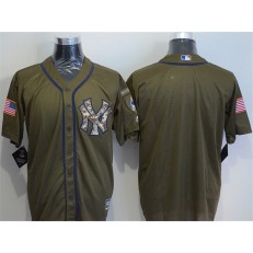 MLB New York Yankees Blank Green Salute To Service Stitched Majestic Cool Base Men Jersey