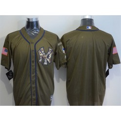 MLB New York Yankees Blank Green Salute To Service Stitched Majestic Cool Base Men Jersey