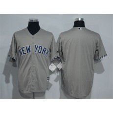 MLB New York Yankees Blank Grey New Cool Base Stitched Men Jersey