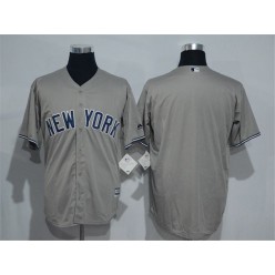MLB New York Yankees Blank Grey New Cool Base Stitched Men Jersey