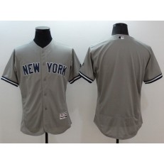 MLB New York Yankees Blank Retired Gray Road 2016 Flexbase Majestic Baseball Men Jersey