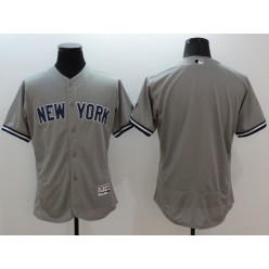 MLB New York Yankees Blank Retired Gray Road 2016 Flexbase Majestic Baseball Men Jersey