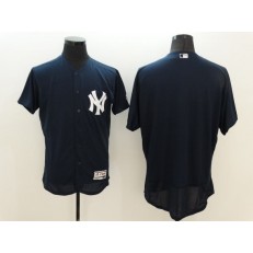 MLB New York Yankees Blank Retired Navy Blue 2016 Flexbase Majestic Baseball Men Jersey