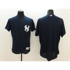 MLB New York Yankees Blank Retired Navy Blue 2016 Flexbase Majestic Baseball Men Jersey