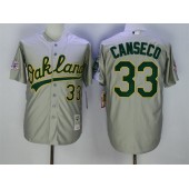 MLB Oakland Athletics 33 Jose Canseco Grey Throwback Men Jersey