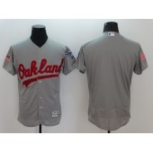 MLB Oakland Athletics Blank Grey Fashion Stars & Stripes 2016 Flexbase Independence Day Men Jersey