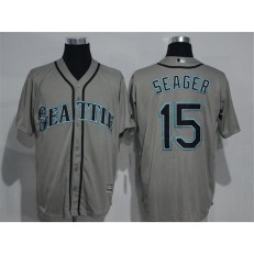 MLB Seattle Mariners 15 Kyle Seager Grey New Cool Base Stitched Men Jersey