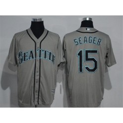 MLB Seattle Mariners 15 Kyle Seager Grey New Cool Base Stitched Men Jersey