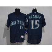 MLB Seattle Mariners 15 Kyle Seager Navy Blue 2016 Flexbase Majestic Baseball Men Jersey