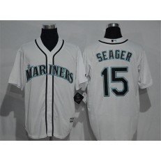 MLB Seattle Mariners 15 Kyle Seager White New Cool Base Stitched Men Jersey