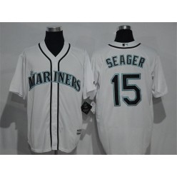 MLB Seattle Mariners 15 Kyle Seager White New Cool Base Stitched Men Jersey
