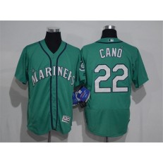 MLB Seattle Mariners 22 Robinson Cano Green Cool Base Majestic Baseball Men Jersey