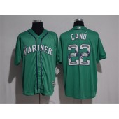 MLB Seattle Mariners 22 Robinson Cano Green Team Logo Ornamented Stitched Majestic Cool Base Men Jersey