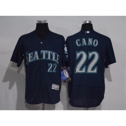 MLB Seattle Mariners 22 Robinson Cano Navy Blue 2016 Flexbase Majestic Baseball Men Jersey