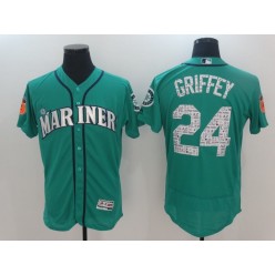 MLB Seattle Mariners 24 Ken Griffey Jr. 2017 Spring Training Flex Base Authentic Collection Stitched Baseball Men Jersey