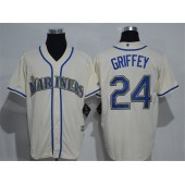 MLB Seattle Mariners 24 Ken Griffey Jr. Cream New Cool Base Stitched Men Jersey