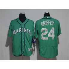 MLB Seattle Mariners 24 Ken Griffey Jr. Green 2017 Spring Training Authentic Flex Base Stitched Men Jersey