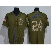 MLB Seattle Mariners 24 Ken Griffey Jr. Green Salute to Service Men Jersey