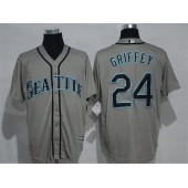 MLB Seattle Mariners 24 Ken Griffey Jr. Grey New Cool Base Stitched Men Jersey