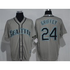 MLB Seattle Mariners 24 Ken Griffey Jr. Grey New Cool Base Stitched Men Jersey