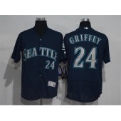 MLB Seattle Mariners 24 Ken Griffey Jr. Navy Blue 2016 Flexbase Majestic Baseball Men Jersey