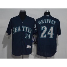 MLB Seattle Mariners 24 Ken Griffey Jr. Navy Blue 2016 Flexbase Majestic Baseball Men Jersey