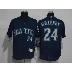 MLB Seattle Mariners 24 Ken Griffey Jr. Navy Blue 2016 Flexbase Majestic Baseball Men Jersey