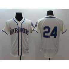 MLB Seattle Mariners 24 Ken Griffey Jr. Retired Cream 2016 Flexbase Majestic Baseball Men Jersey