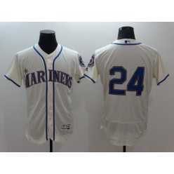 MLB Seattle Mariners 24 Ken Griffey Jr. Retired Cream 2016 Flexbase Majestic Baseball Men Jersey