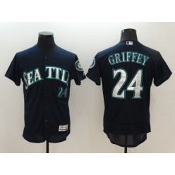 MLB Seattle Mariners 24 Ken Griffey Jr. Retired Navy Blue 2016 Flexbase Majestic Baseball Men Jersey