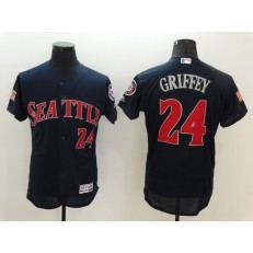 MLB Seattle Mariners 24 Ken Griffey Jr. Retired Navy Blue Fashion Stars & Stripes 2016 Flexbase Independence Day Men Jersey
