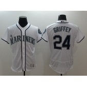 MLB Seattle Mariners 24 Ken Griffey Jr. Retired White 2016 Flexbase Majestic Baseball Men Jersey