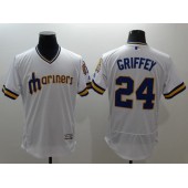 MLB Seattle Mariners 24 Ken Griffey Jr. White Pullover Flexbase 2016 Player Men Jersey