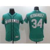 MLB Seattle Mariners 34 Felix Hernandez 2017 Spring Training Flex Base Authentic Collection Stitched Baseball Men Jersey