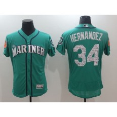 MLB Seattle Mariners 34 Felix Hernandez 2017 Spring Training Flex Base Authentic Collection Stitched Baseball Men Jersey
