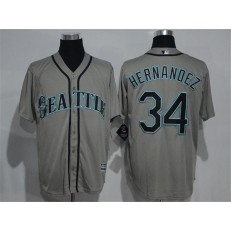 MLB Seattle Mariners 34 Felix Hernandez Grey New Cool Base Stitched Men Jersey