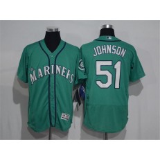 MLB Seattle Mariners 51 Randy Johnson Green Flexbase Authentic Collection Stitched Men Jersey