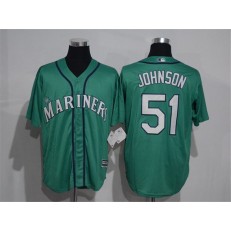 MLB Seattle Mariners 51 Randy Johnson Green New Cool Base Stitched Men Jersey