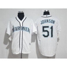 MLB Seattle Mariners 51 Randy Johnson White New Cool Base Stitched Men Jersey