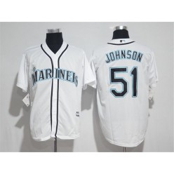MLB Seattle Mariners 51 Randy Johnson White New Cool Base Stitched Men Jersey