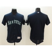 MLB Seattle Mariners Blank Retired Navy Blue 2016 Flexbase Majestic Baseball Men Jersey