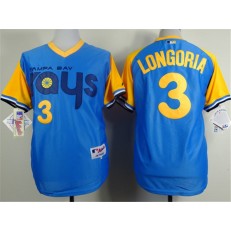 MLB Tampa Bay Rays 3 Evan Longoria 1988 Light Blue Men Jersey