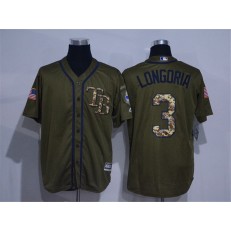 MLB Tampa Bay Rays 3 Evan Longoria Green Salute to Service Stitched Men Jersey