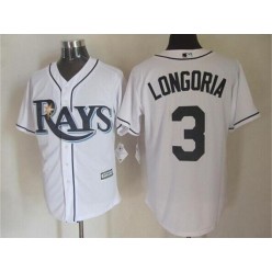 MLB Tampa Bay Rays 3 Evan Longoria Home White 2015 Cool Base Men Jersey