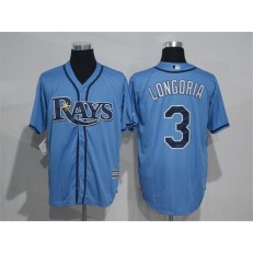 MLB Tampa Bay Rays 3 Evan Longoria Light Blue Cool Base Majestic Baseball Men Jersey