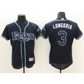 MLB Tampa Bay Rays 3 Evan Longoria Navy Blue 2016 Flexbase Majestic Baseball Men Jersey