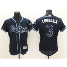 MLB Tampa Bay Rays 3 Evan Longoria Navy Blue 2016 Flexbase Majestic Baseball Men Jersey